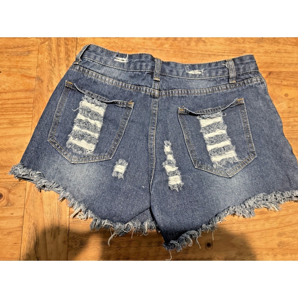 American Flag Women's Shorts Sz L Distressed Cut Off Flag Cowboy Patriotic - Picture 3 of 8